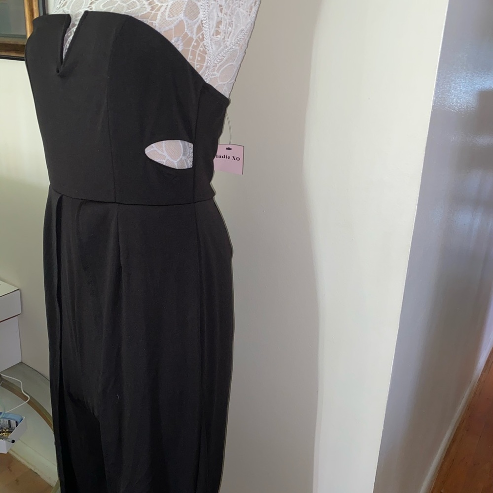 Black slip leg jumpsuit
